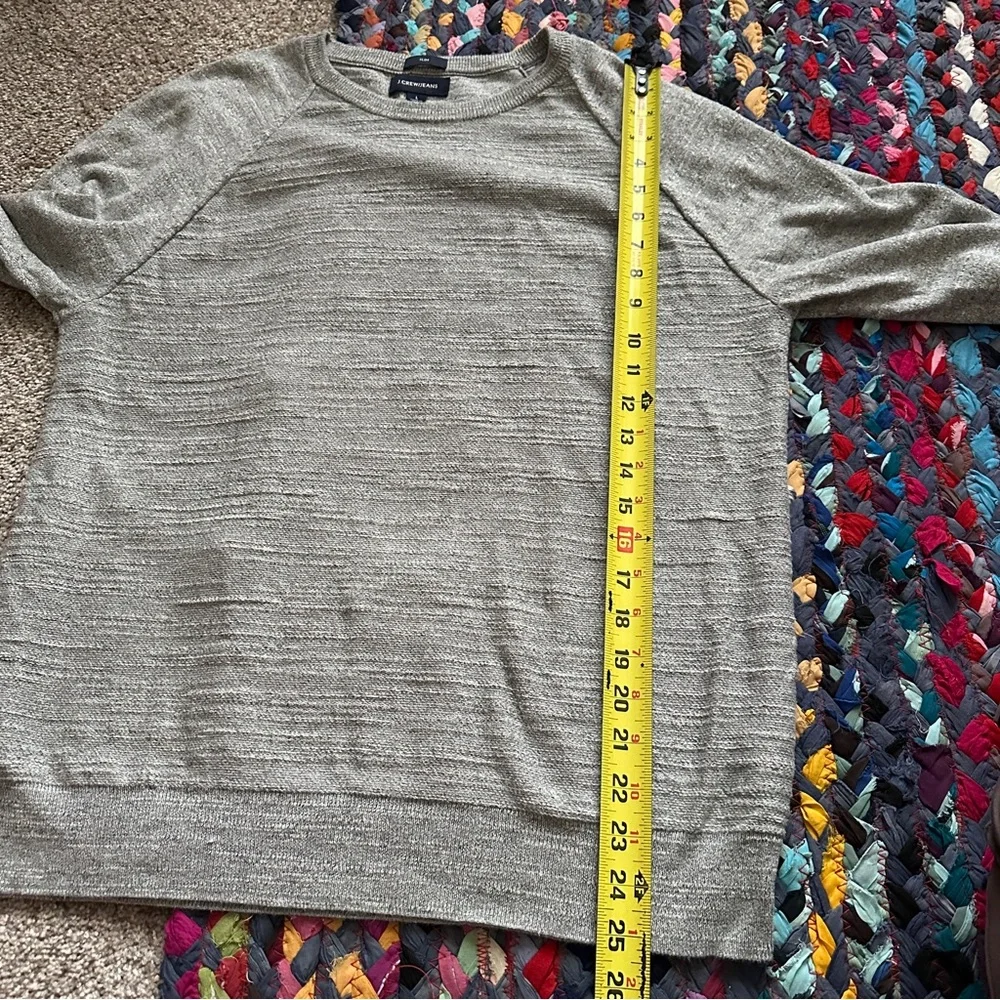 J.Crew Jeans Slim Textured Gray Cotton Crewneck Sweater Men’s Size Large Preppy